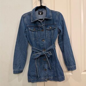 Boohoo Belted Jean Dress
